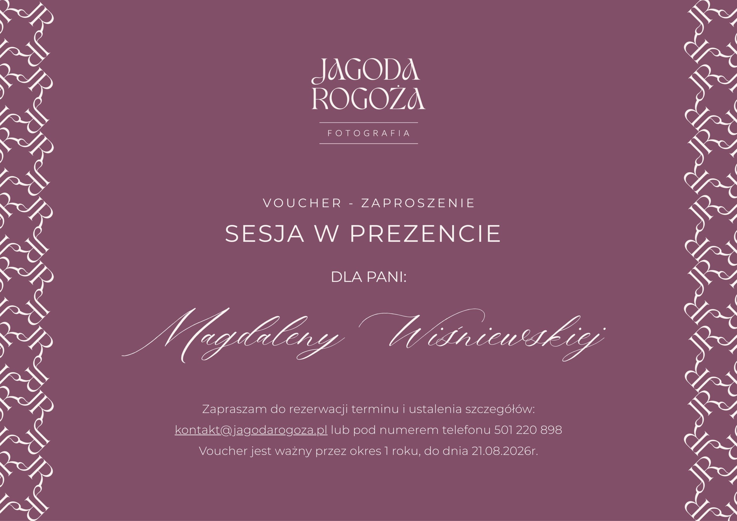 Voucher na sesję zdjęciową w prezencie